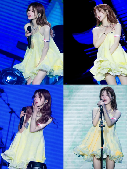 Cute A Line One Shoulder Yellow Chiffon Short Homecoming Dress Cocktail Dress DP2640