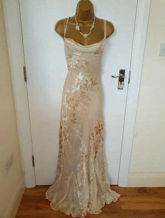 Vintage Champagne Prom Dress Mermaid Evening Dress DP101