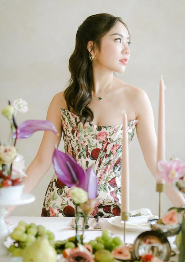 Vintage Mermaid Strapless Print Floral Satin Prom Dress Outfits DP4378