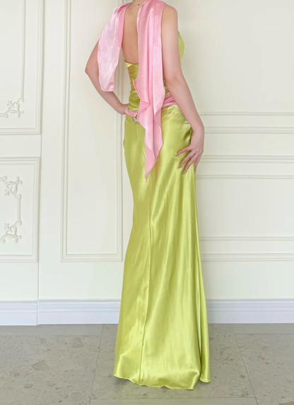Fresh Free Vintage Mermaid Strapless Simple Satin Long Prom Dress DP5067