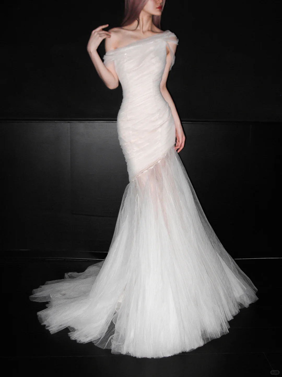 Dreamy Mermaid One Shoulder Tulle Wedding Dress DP5205