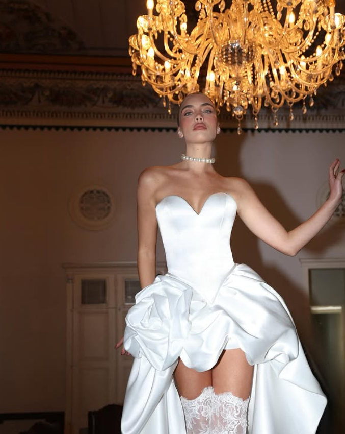 Sweet A Line Sweetheart Neck White Satin Prom Dress Wedding Dress DP3691