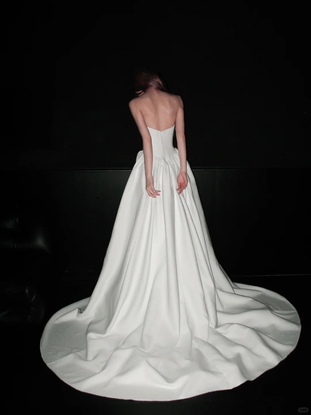 Simple A Line Strapless White Lace Satin Wedding Dress DP5305