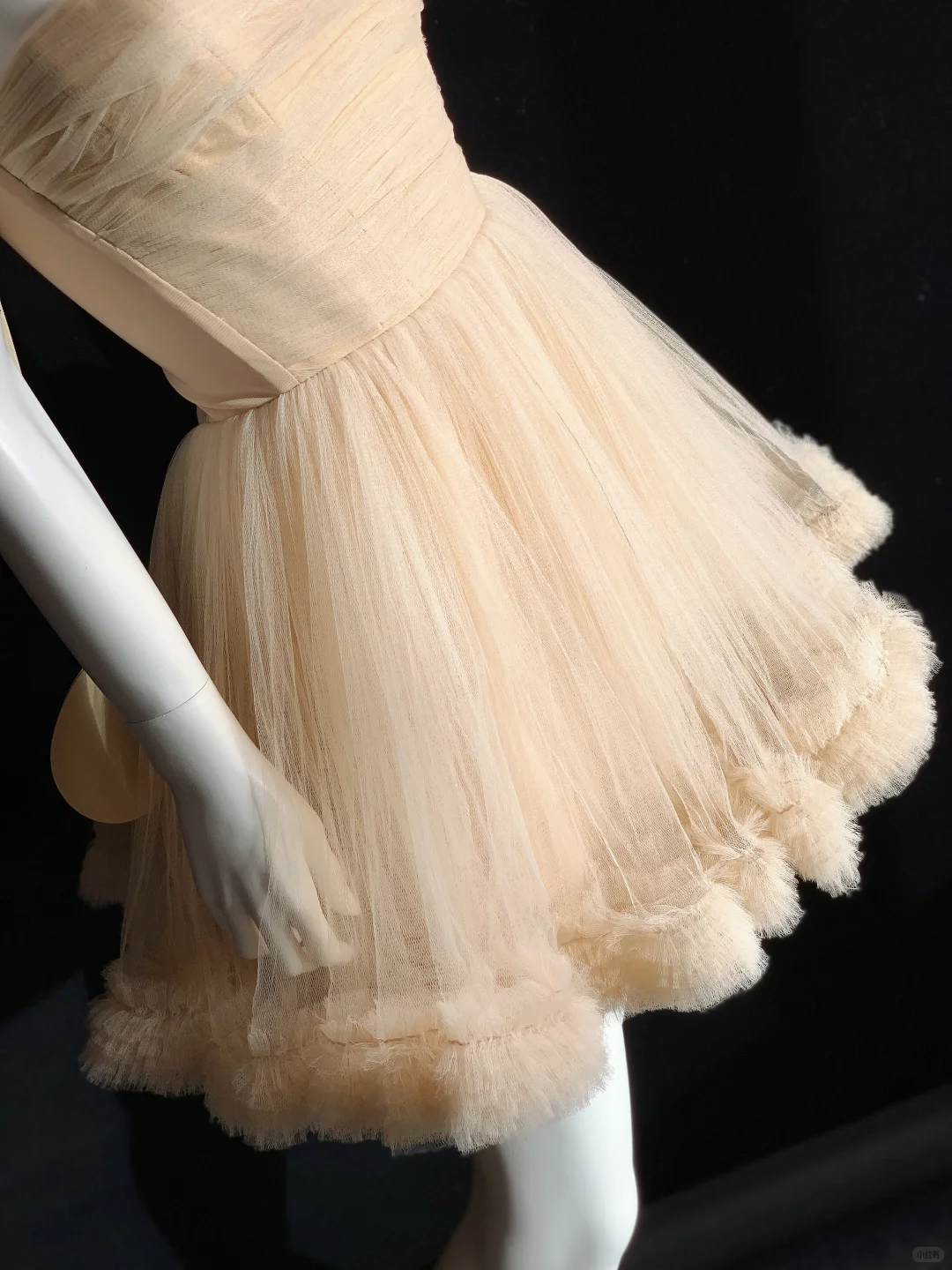 Cute A Line Strapless Apricot Tulle Short Homecoming Dress Date Dress DP4760