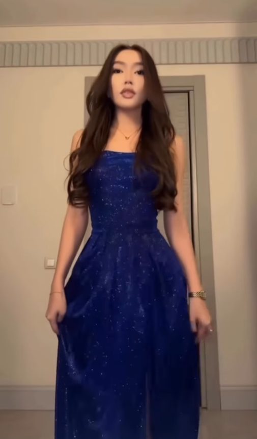 Royal Blue A Line Spaghetti Strap Sequin Prom Dress Evening Dress with Slit DP3859