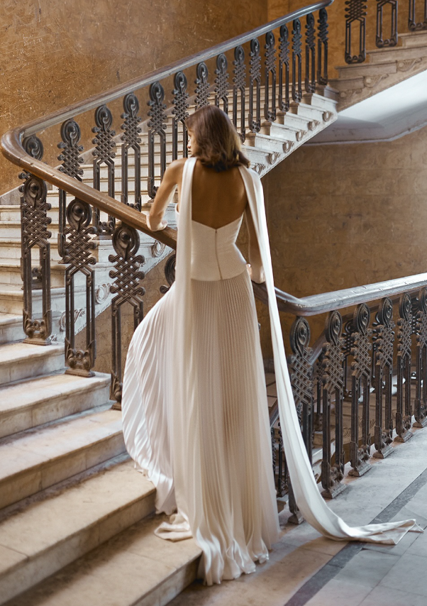 Simple A Line Sweetheart Neck Pleated White Satin Wedding Dress DP5833