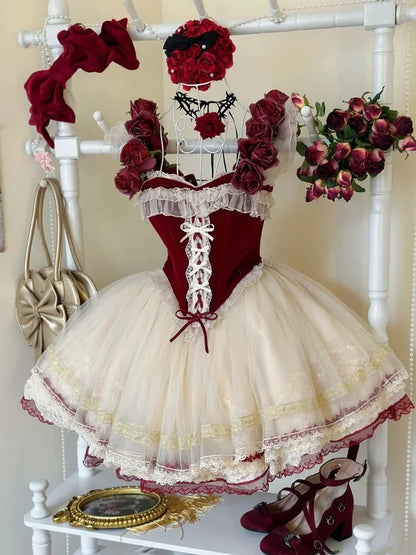 Stunning Burgundy Rose A Line Straps Velvet Satin Homecoming Dress Cocktail Dress DP7563