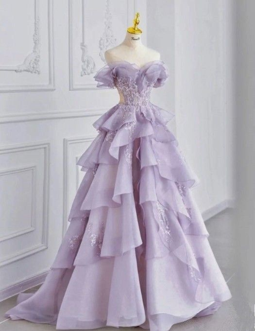 Off The Shoulder Fairy Lilac Prom Dress Quinceanera Dress DP185