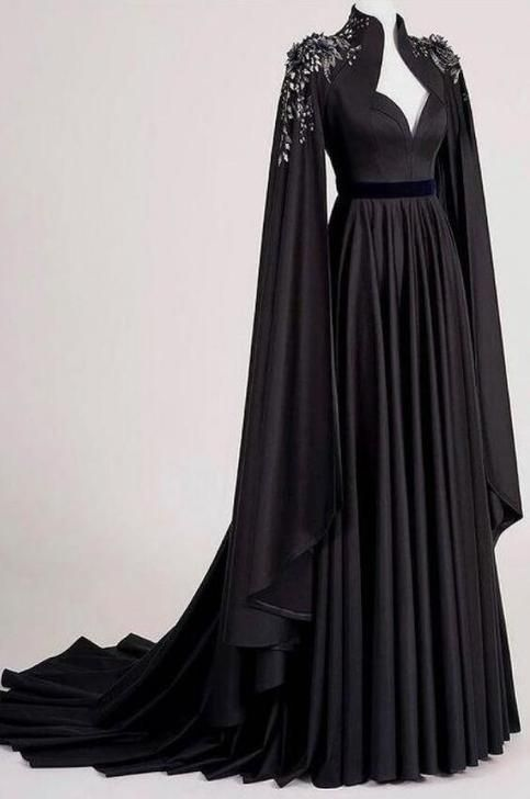 Gorgeous Satin Beaded Appliques Evening Dress Long Prom Dress DP510