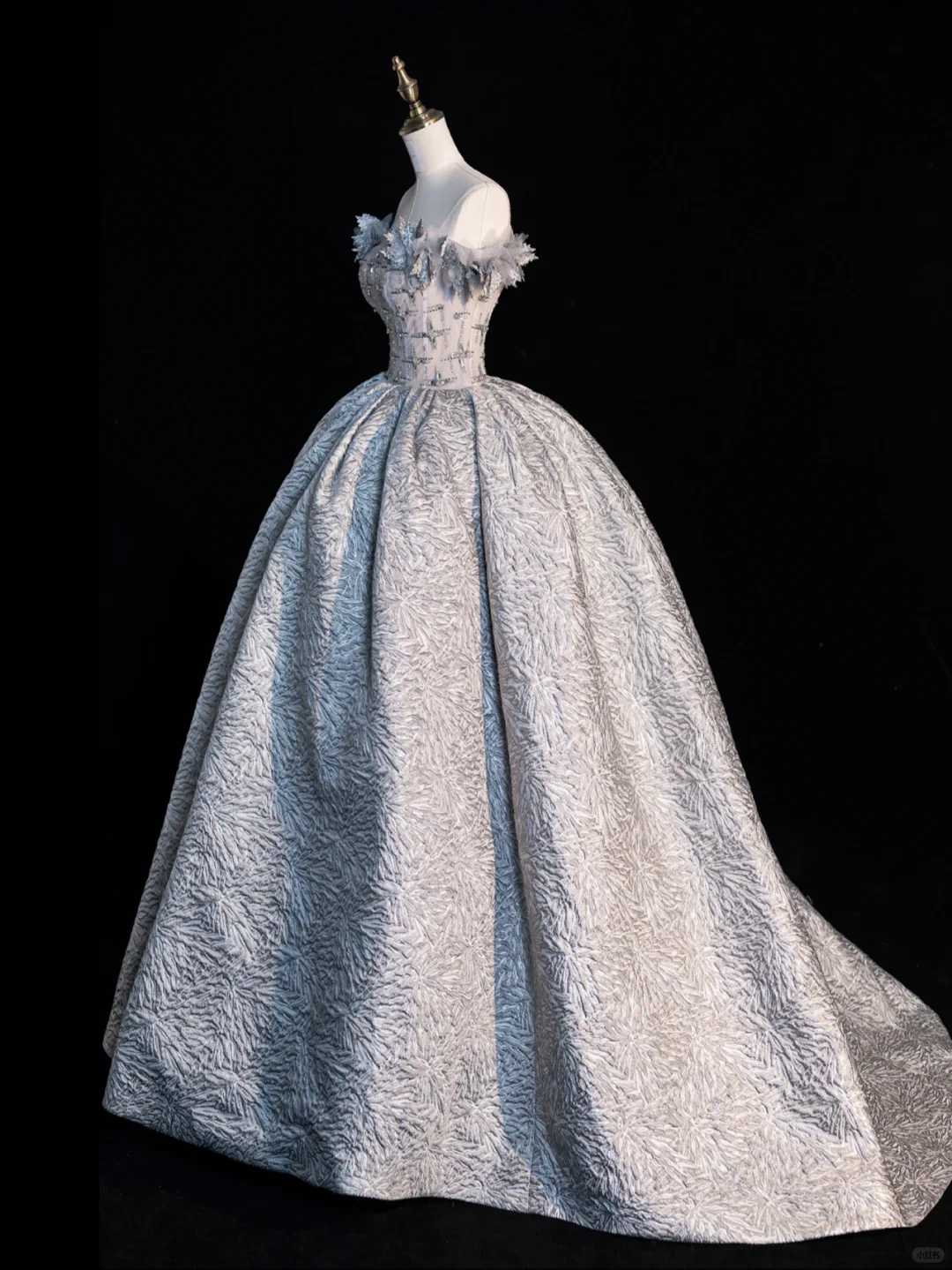 Gentle A Line Off the Shoulder Sequin Silver Satin Long Prom Dress Party Dress DP2518