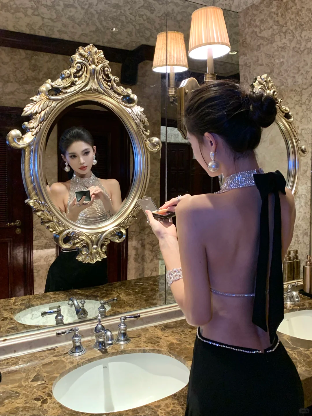 Sexy Mermaid Halter Sequin Beaded Satin Open Back Prom Dress Party Dress DP4552