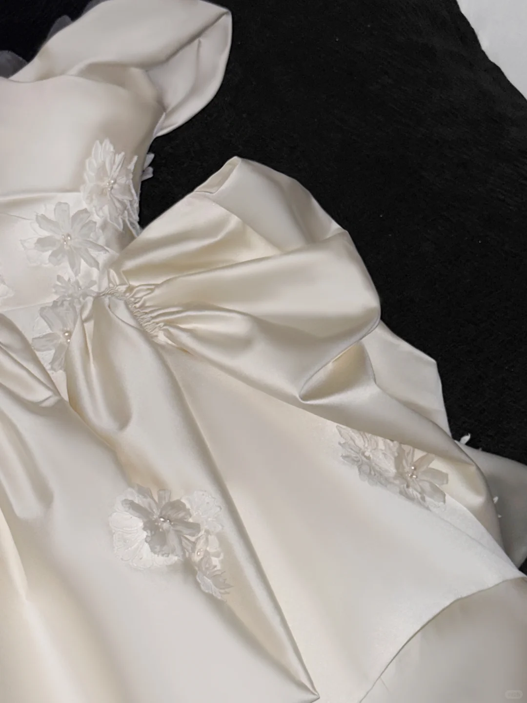 Cute A Line Off the Shoulder Appliques White Satin Long Prom Dress Wedding Dress DP2575
