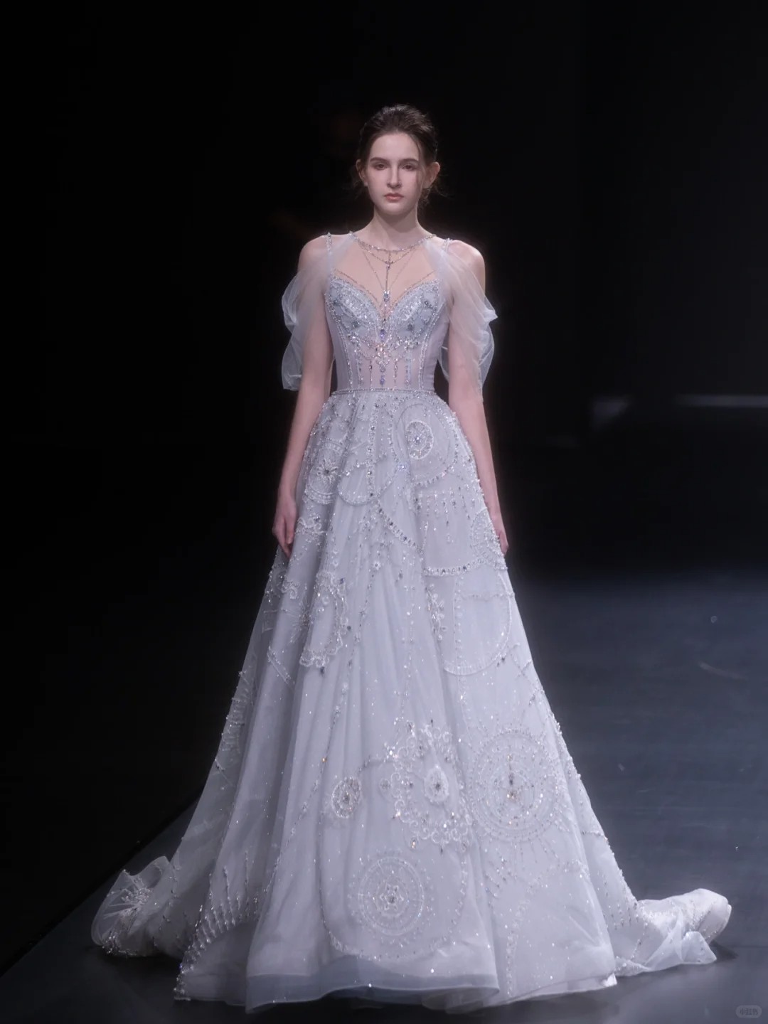 2025 Elegant A Line Off the Shoulder Beaded Tulle Prom Dress Evening Dress DP2797