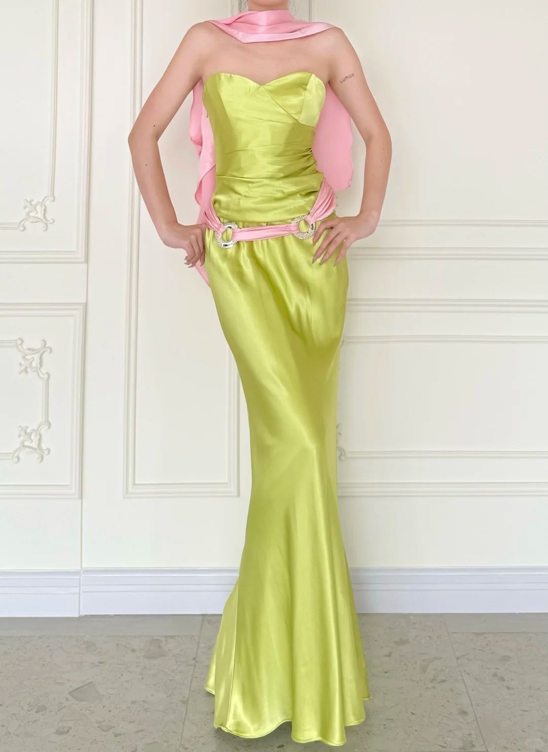 Fresh Free Vintage Mermaid Strapless Simple Satin Long Prom Dress DP5067