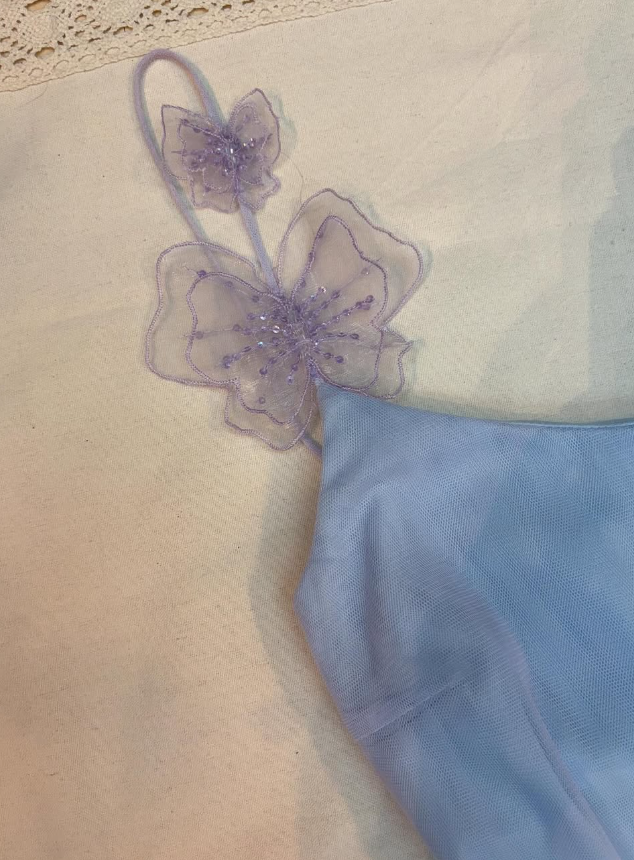Fairy A Line Spaghetti Strap Butterfly Tulle Prom Dress Evening Dress DP1603