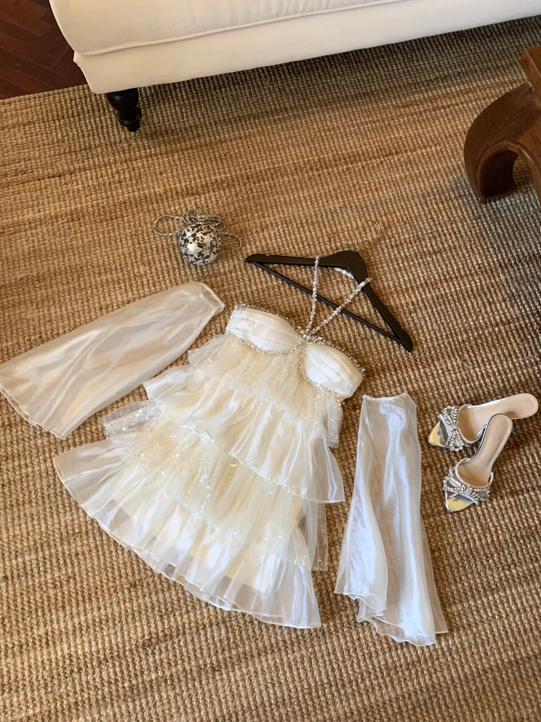 Shiny Rhinestone A Line Halter Layered Tulle Short Prom Dress Homecoming Dress DP5452