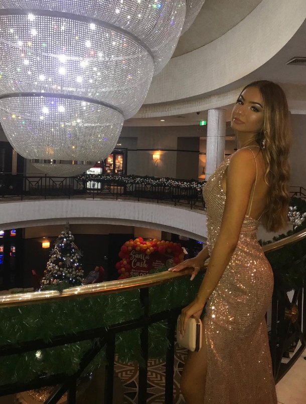 Sexy Mermaid V Neck Sequin Open Back Long Prom Dress Evening Dress DP1260