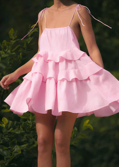 Cute A Line Spaghetti Straps Layered Satin Short Homecoming Dress Outfits DP1530