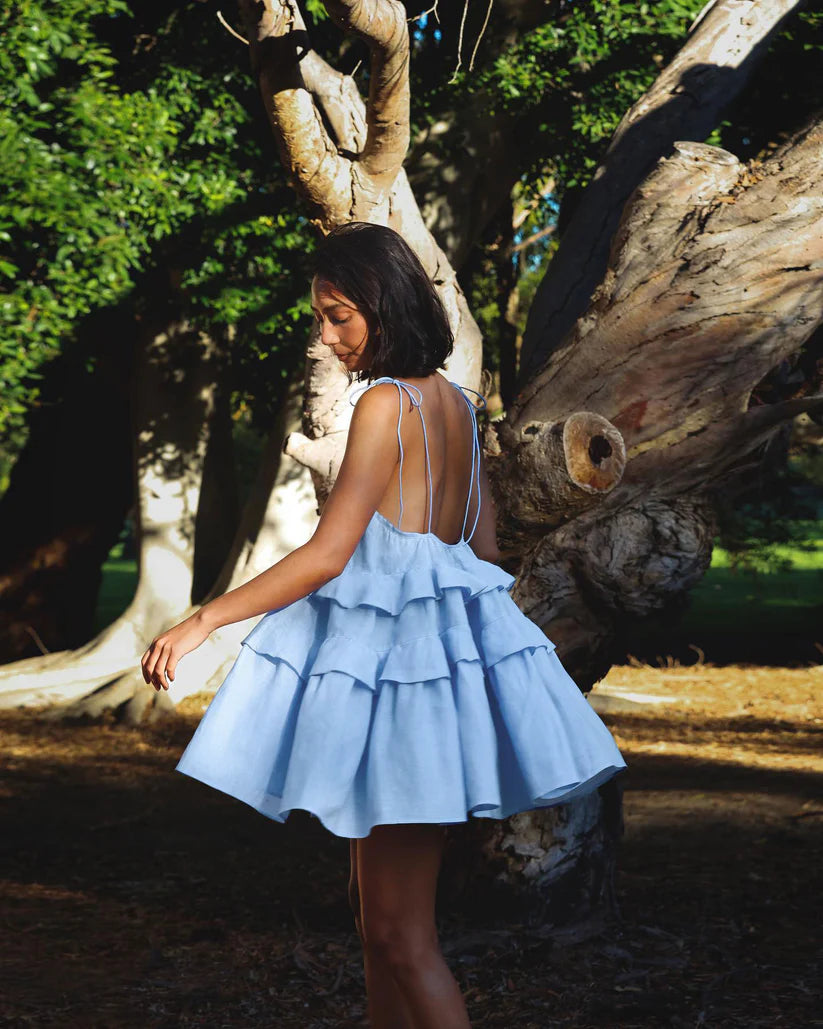 Cute A Line Spaghetti Straps Layered Satin Short Homecoming Dress Outfits DP1530