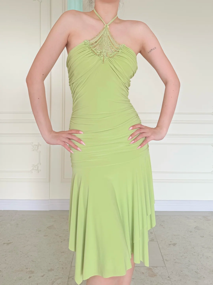 Vintage Light Bright Green Chiffon Short Homecoming Dress DP5165