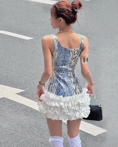 Sexy Silver Sheath Straps Sequin Satin Short Vacation Dress Outfits DP4899