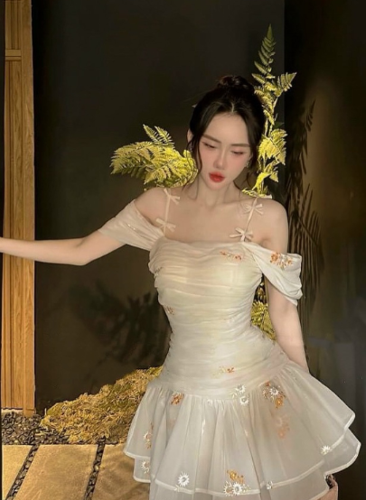 Chic Chiffon Straps Ruched Bodice Homecoming Dress  DP555