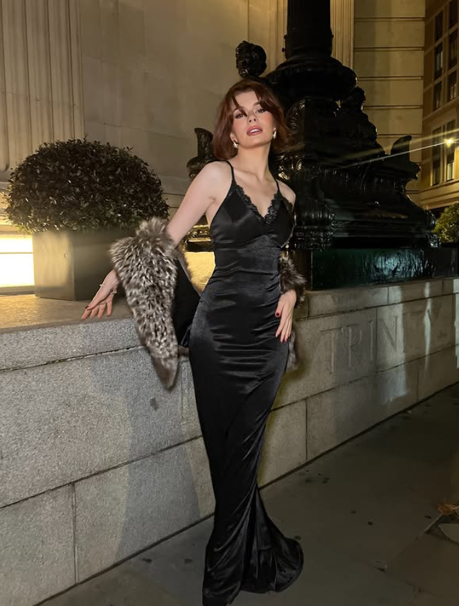 Sexy Sheath Spaghetti Strap Lace Satin Long Prom Dress Wedding Guest Dress DP4319