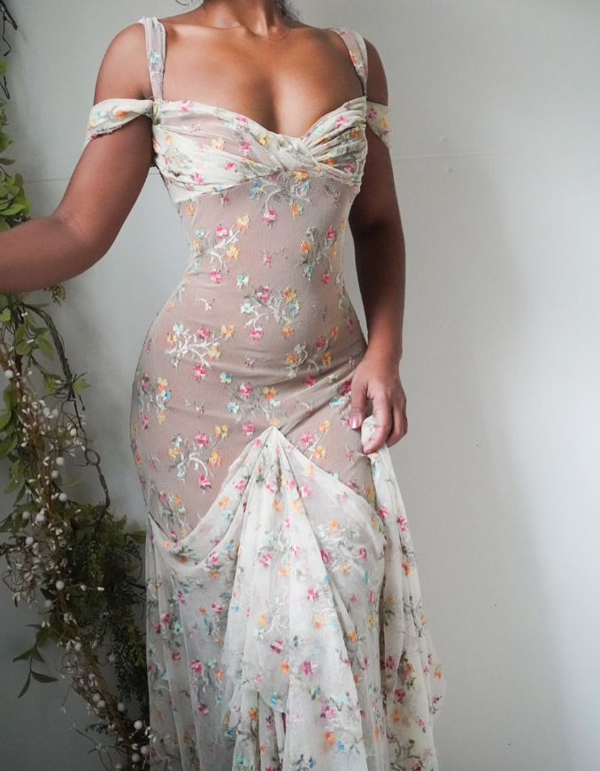 Sexy Mermaid Off the Shoulder Appliques Tulle Long Prom Dress Evening Dress DP1792
