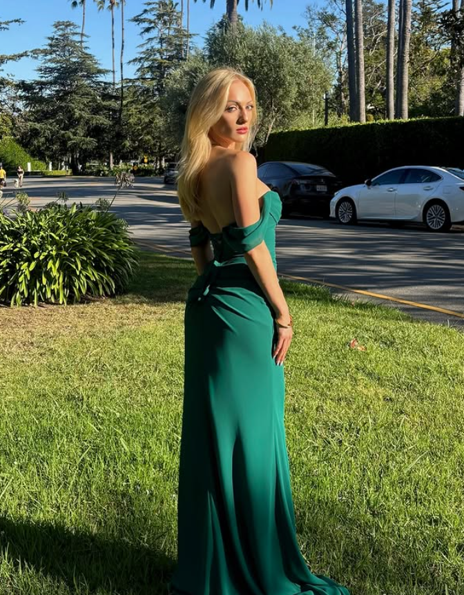 Emerald Sheath Off the Shoulder Chiffon Long Prom Dress Evening Dress Date Dress DP6181