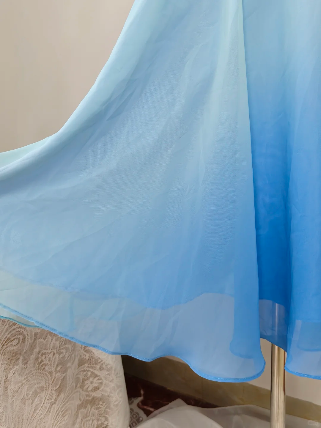 Vintage A Line Strapless Blue Ombre Chiffon Short Homecoming Dress Outfits DP5012