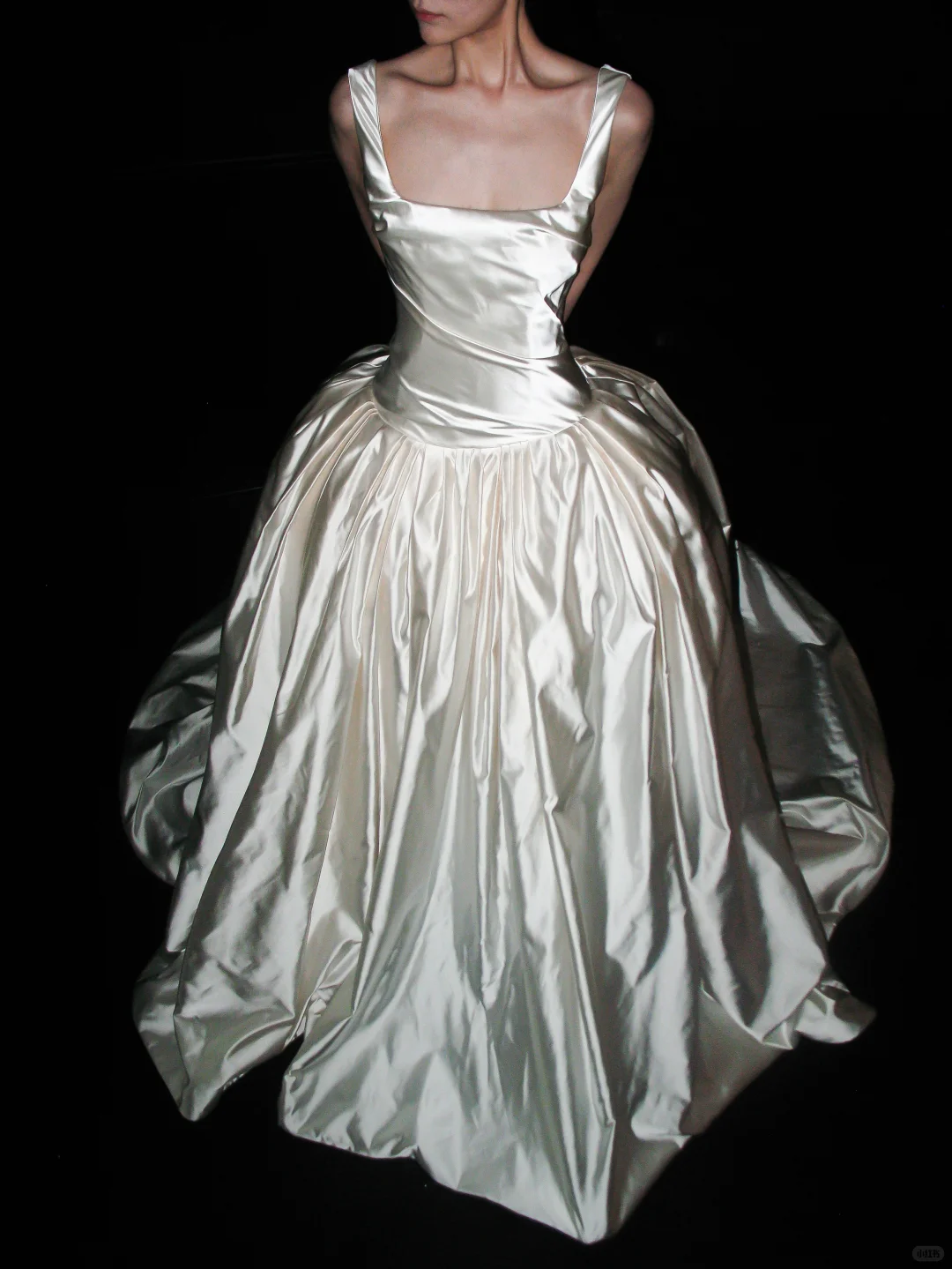 High-class Elegant A Line Silky Satin Backless Long Sweep Wedding Dress DP5206
