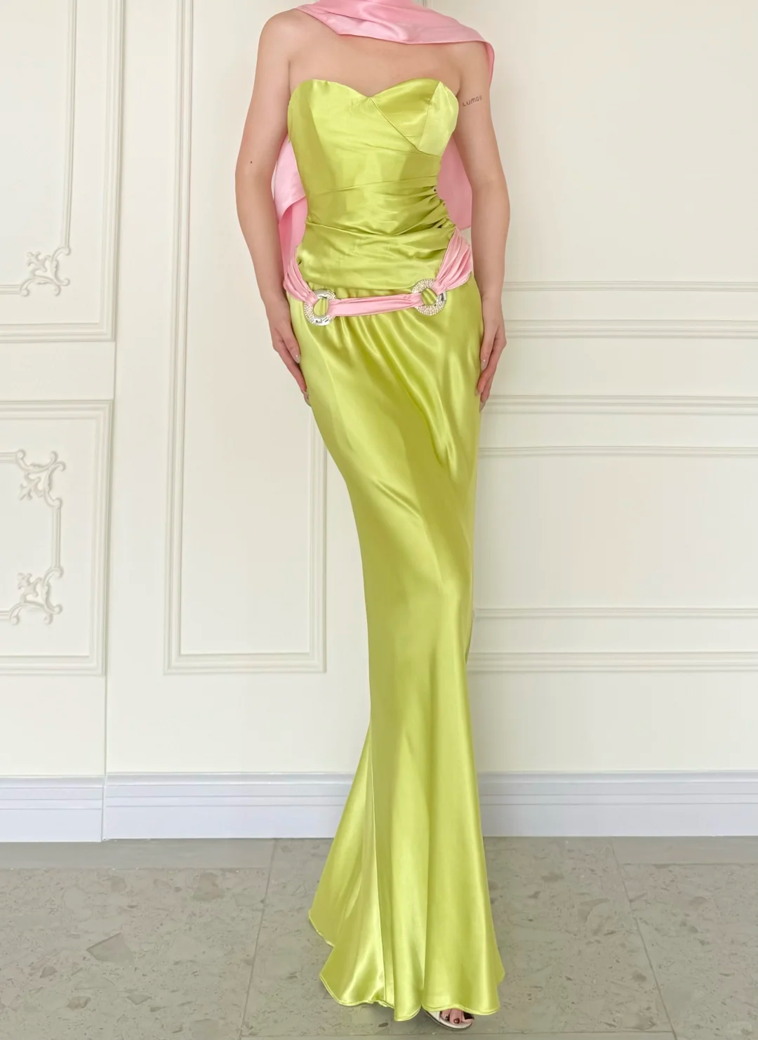 Fresh Free Vintage Mermaid Strapless Simple Satin Long Prom Dress DP5067
