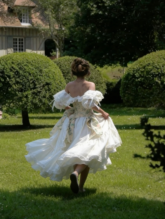 Retro Ball Gown Off the Shoulder White Satin Long Prom Dress Birthday Dress DP3361