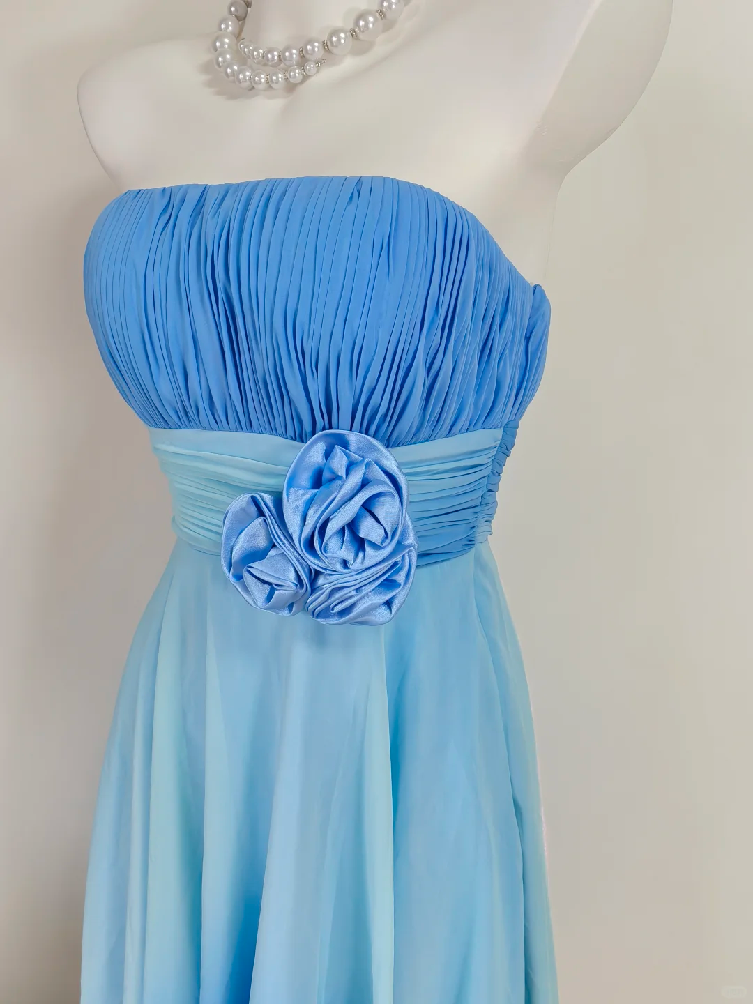 Vintage A Line Strapless Blue Ombre Chiffon Short Homecoming Dress Outfits DP5012