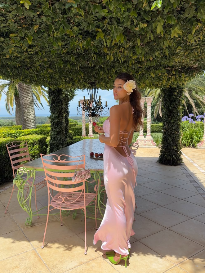 Pink Sheath Spaghetti Strap Sequin Satin Prom Dress Party Dress Evening Dress DP3538
