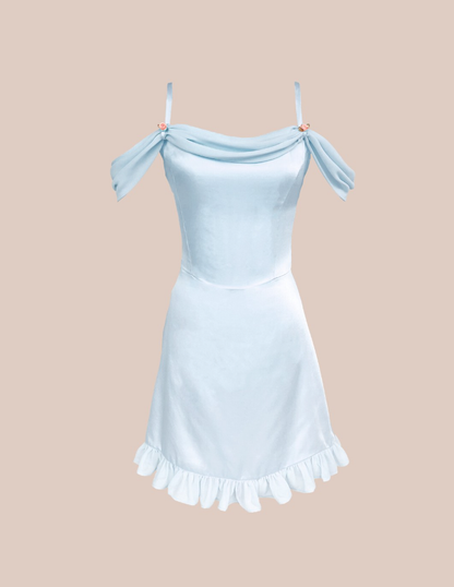 Peach Pink A Line Off the Shoulder Chiffon Satin Short Homecoming Dress Cocktail Dress DP3166