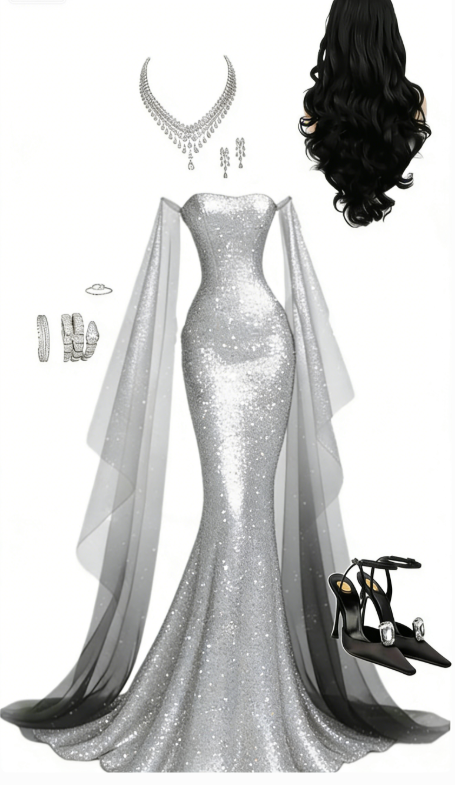 Sexy Mermaid Strapless Black Sequin Tulle Long Prom Dress Evening Dress DP4802