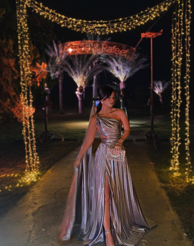 Sexy A Line One Shoulder Satin Open Back Prom Dress Evening Dress with Slit DP1642