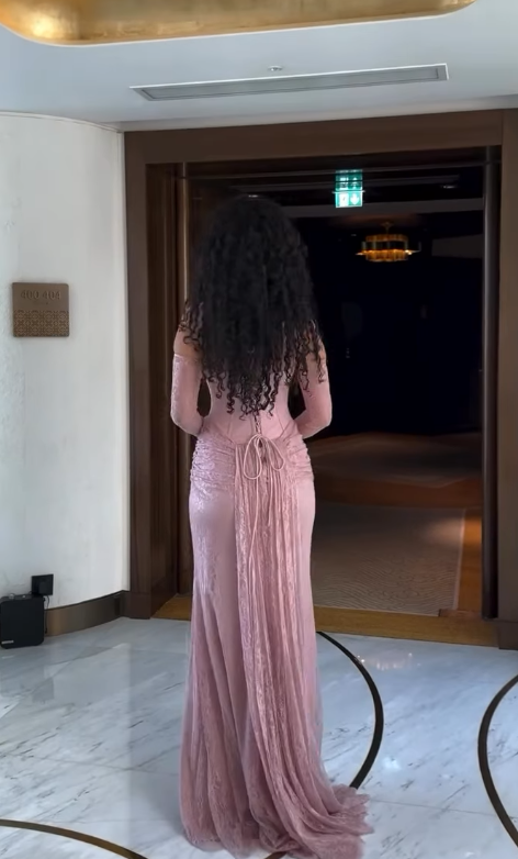 Pink Sheath Strapless Beaded Lace Prom Dress Wedding Guest Dress DP4342