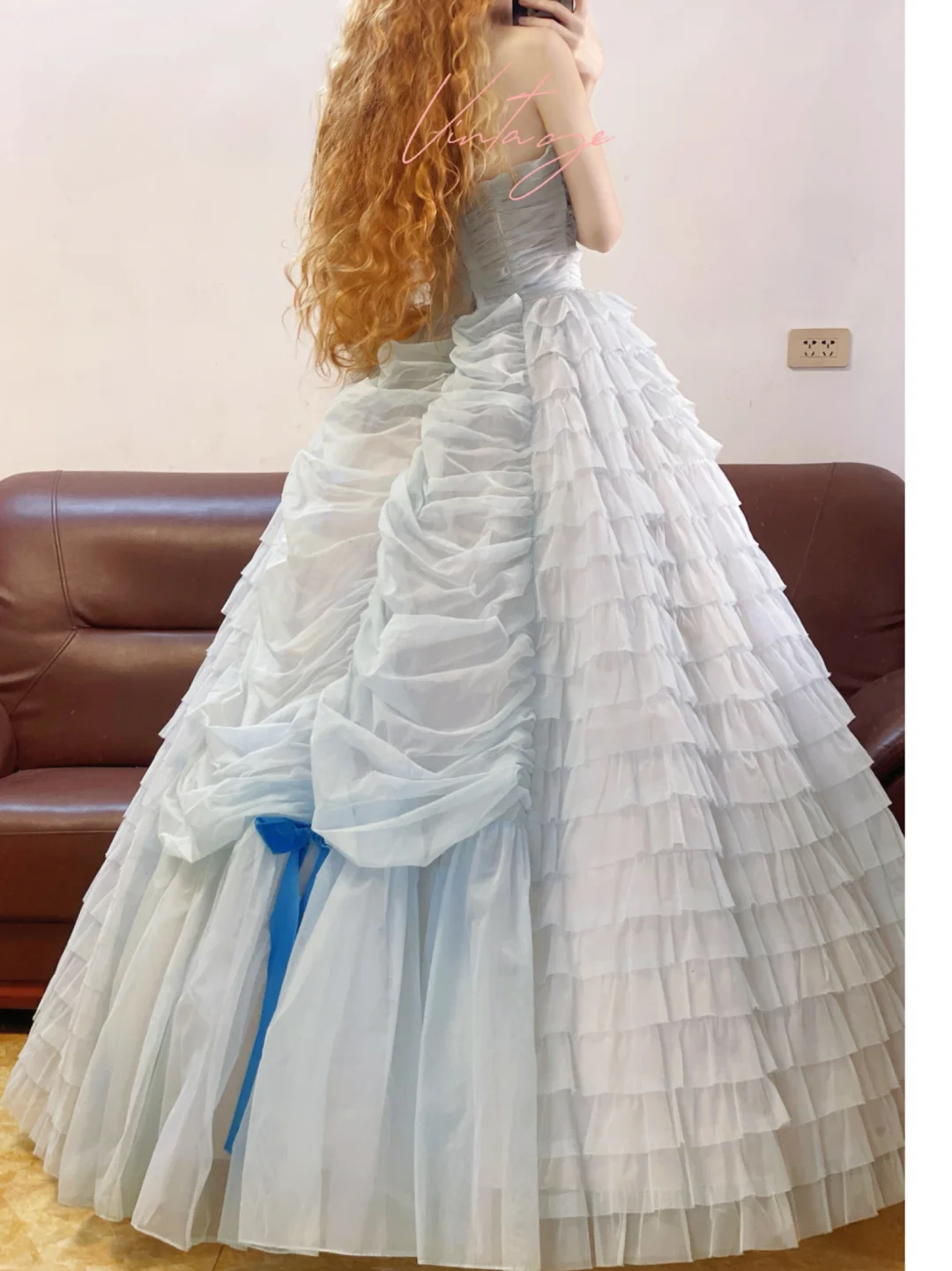 Baby Blue Ball Gown Sweetheart Neck Layered Tulle 16th Birthday Dress Quinceanera Dress DP4099