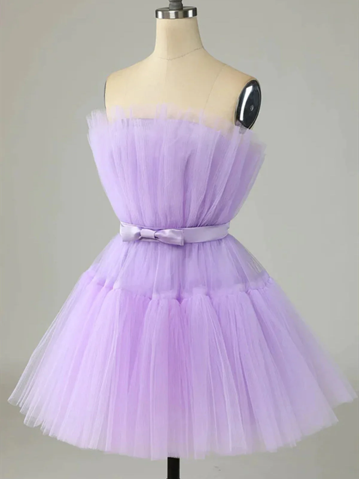 Purple Tulle Short Prom Dress Homecoming Dress DP436