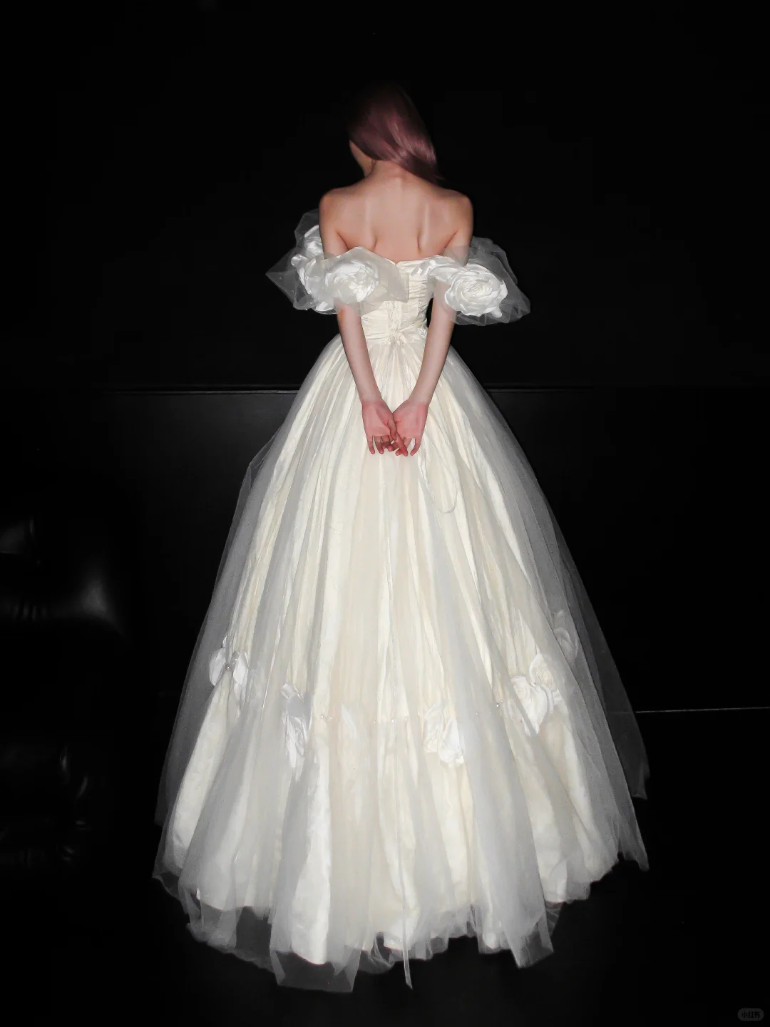 Elegant Princess A Line Off the Shoulder Floral Tulle Wedding Dress DP5174