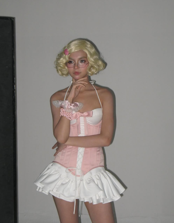 Cute Pink White A Line Halter Satin Short Homecoming Dress Birthday Dress with Bow DP3258
