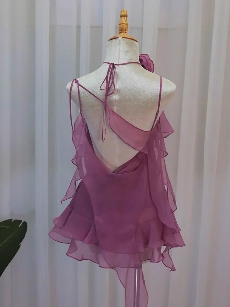 Summer Spaghetti Straps Backless Birthday Dress Chiffon Homecoming Dress DP552