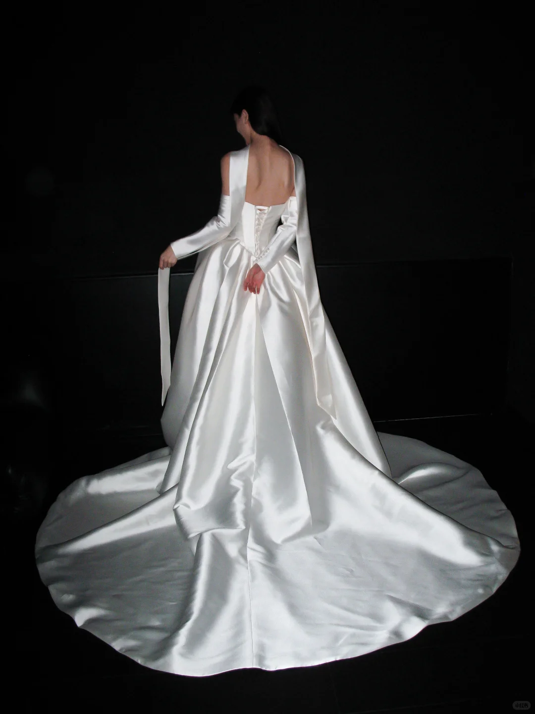 Elegant Ball Gown Strapless White Satin Long Train Wedding Dress DP8086