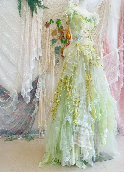 The Wizard of Oz Exquisite Ball Gown Straps Floral Beaded Tulle Prom Dress 16th Birthday Dress DP3764