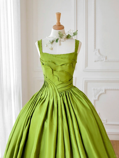 The Wizard of Oz A Line Strap Beaded Layered Satin Long Party Dress Evening Dress DP2595