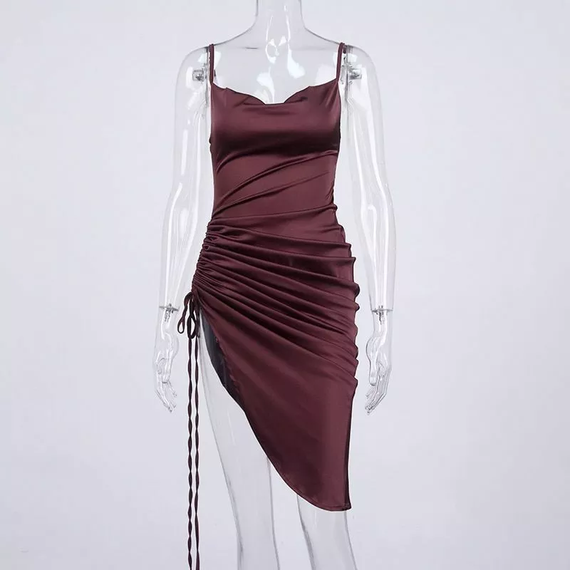 New Satin Prom Dress Spaghetti Strap Evening Dress DP183