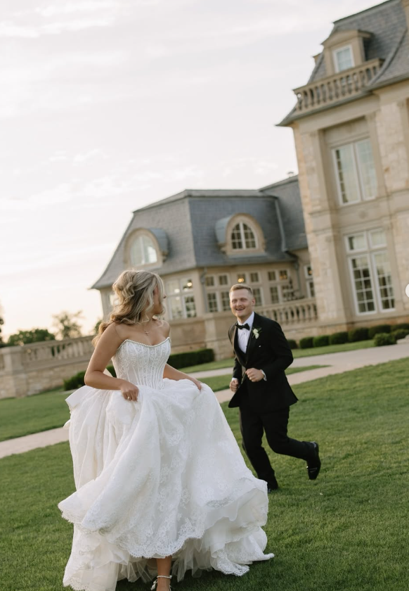 Pretty Ball Gown Strapless Corset White Pearl Lace Long Train Wedding Dress DP5828