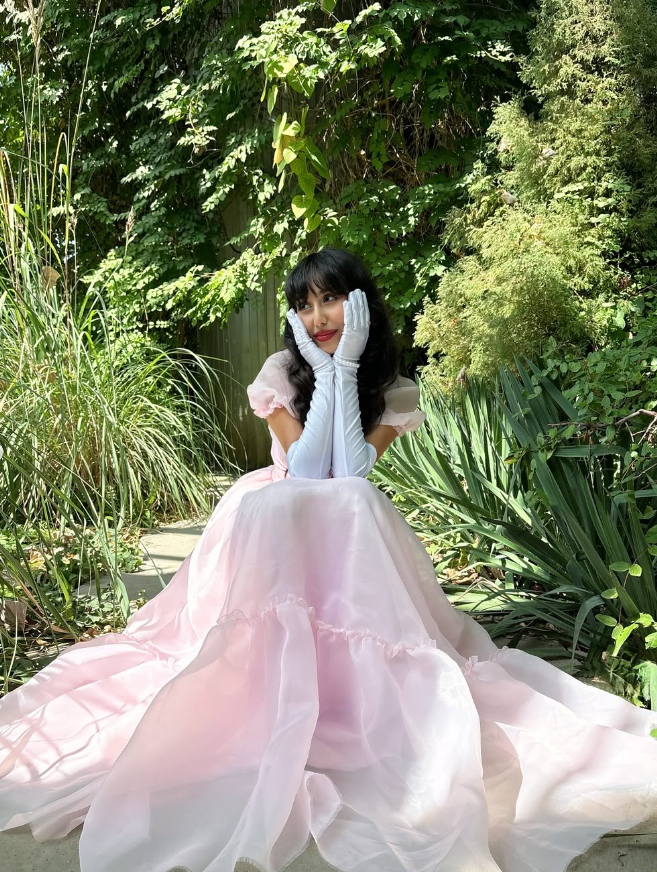 Princess A Line Puff Sleeve Light Pink Tulle Long Prom Dress Birthday Dress DP1679